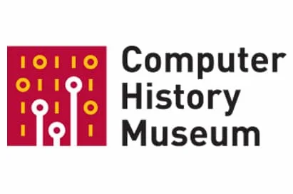 Logo of the Computer History Museum with binary code and circuit design on a red square next to the museum name in black text.