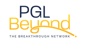 PGL Beyond logo with the tagline “The Breakthrough Network” in blue and yellow text on a light background.